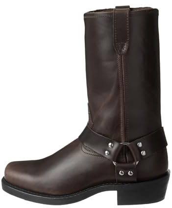 DYYEUAVT Botas Vaqueras Vintage for Hombre con Hebilla de cinturón y Anilla, Botas Altas de Motociclista for Hombre(Dark Brown,43)