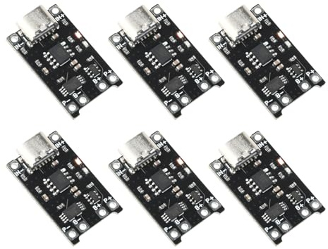 Aideepen 6 Stück Type-C TC4056 4-8V 1.2A Li–Ion Lithium-Akku-Ladeplatine Ladegerät, 18650 Lademodul mit doppelten Schutzfunktionen(Upgrade)
