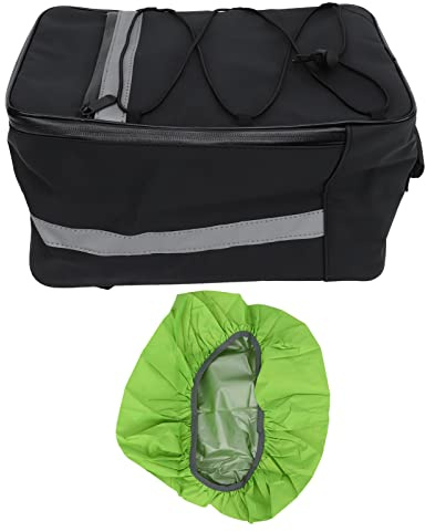 equlup Fahrrad-Gepäckträgertasche, wasserdicht, reflektierend, große Kapazität, Gepäckträgertasche, Satteltasche mit Regenschutz für Radfahren im Freien (15L)