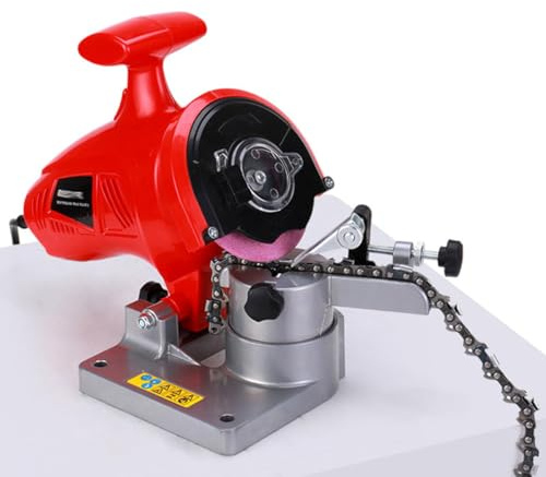Electric Chainsaw Sharpener Kit, 8400RPM Automatic Chain Saw Sharpener with 0–35° Angle Adjustment & Protective Cover, Portable Electric Grinder Tool for All Chainsaw Chains