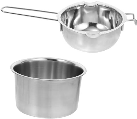 Angoily Olla para Baño María Acero Inoxidable 201 600ml Caldera para Derretir Cera Mantequilla Chocolate Utensilios Cocina Resistente Uso Prolongado Hogar y Repostería