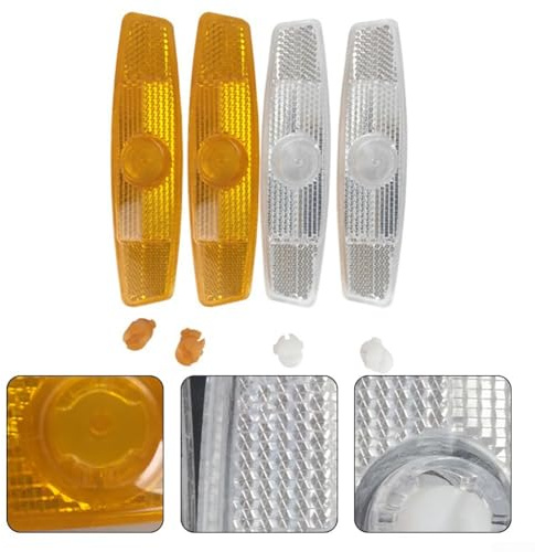 Oniissy 8-teiliges Speichenreflektoren-Set mit Katzenaugen-Design für Rennräder, Mountainbikes und Fahrräder, Hinterrad-Sicherheitsreflektor-Set, kompatibel mit weiß/gelb (gelb)