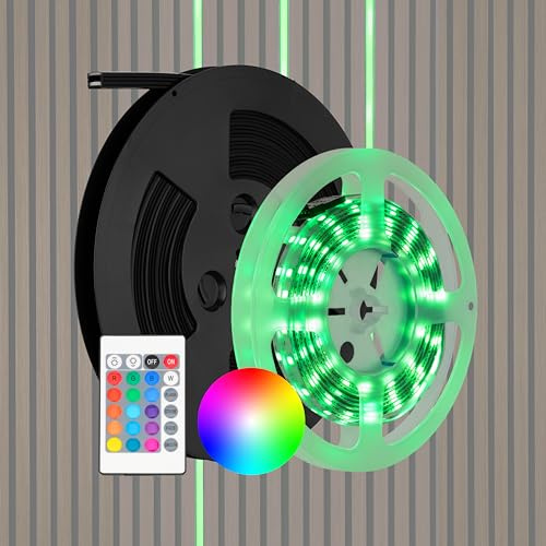 REV LED für Akustikpaneele, 3m, dimmbar, zuschneidbar, RGB & weißes Licht | Selbstklebend | inklusive LED-Profil - unsichtbar in ausgeschaltetem Zustand