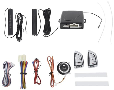 DC12V Auto Alarmanlage Intelligente Fernbedienung One Button Start Keyless Entry Kit Universal für Fahrzeug ABS Material 13PCS (Ohne Bluetooth)