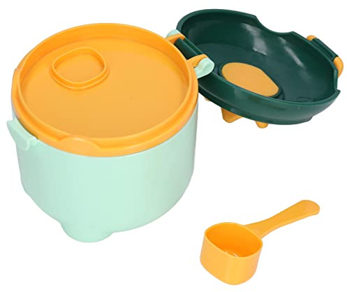 CUOFYUNL Contenitori per alimenti per bambini Sicuro inodore Buona tenuta Design della corona Grande scatola di immagazzinaggio portatile giallo verde