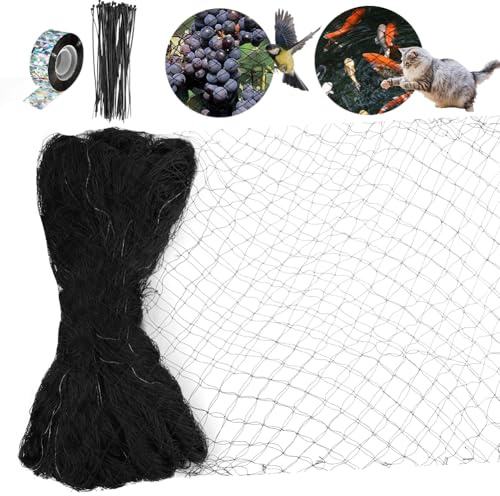 AOOWU Filet Protection Oiseaux, 7.5 * 15M Anti Pigeon Réutilisable, Filets de Jardin Anti-Oiseaux Maille de 5cm, Filet de Protection pour Bassin d'eau, Fruits, Légumes et Plantes, pour Poulailler