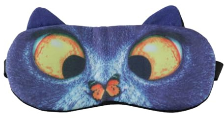 Ubric Satin Schlafmaske Light Blocking mit verstellbarem Riemen Schlaf Augenmaske für Travel Gadget Schmetterling Katze