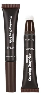 Flüssiger Haar Farbstick für Ansatzkaschierung, Temporärer Haarfärbestift für Grauabdeckung, Schnelle Haartönung, Wasserfester Hair Touch Up Stick, Schwarz und Braun (#3, 20ml)