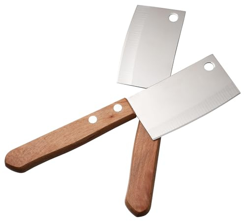 Toyvian Couteau à Beurre 2 Pièces en Acier Inoxydable Lame Ondulée, Manche Lisse Ergonomique, Mini Taille pour Fromage, et Desserts, Ustensile Cuisine Polyvalent pour Usage Domestique