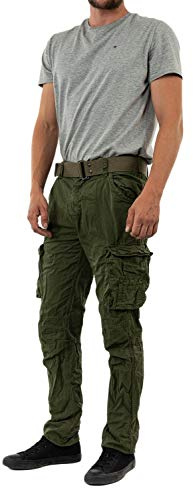 Schott NYC Homme Trranger70 Pantalon, Vert (Olive), 34 EU