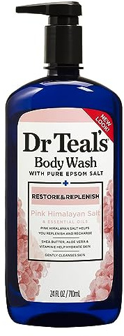 Dr. Teal's Pink Himalayan Body Wash, Restore and Replenish with Pure Epsom Salt and Essential Oils, 24 Fl Oz