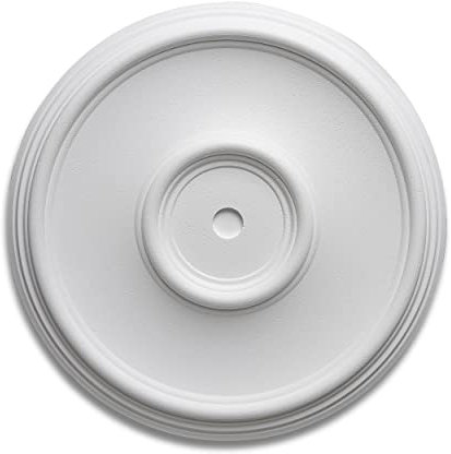 DECOSA Rosette Elsa, weiß, 4 Stück à Ø 35 cm - Stuckrosette aus Styropor - individualisierbare Deckenrosette