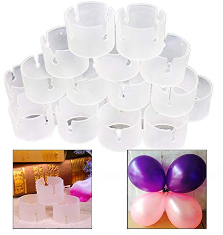 Xrten 50 pcs Ballon Arch Connecteurs, Ballon Arch Connecteurs Clip Anneau Boucle Ballon Fleur Pour Fête De Mariage Décoration