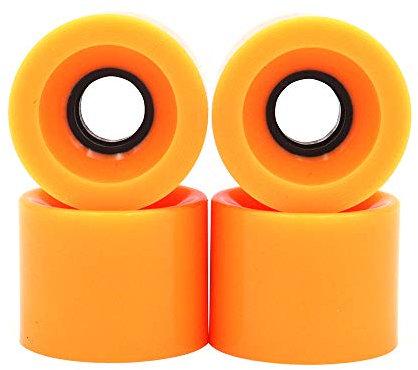 POFET Longboard Skateboard-Räder, 60 x 45 mm, 78 A, Ersatzräder auch für Cruiser Pennyboard Waveboard Snakeboard, gut für Anfänger, 4 Stück, orange