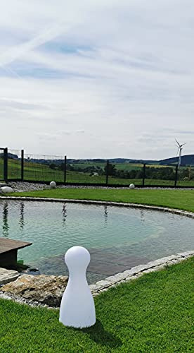 Trango 7235 IP65 Leucht-Figur mit 1x E27 Lampenfassung Spielfigur Gartenlampe *HALMA* 62cm Hoch in weiß inkl. ca. 5 Meter Kabel Außenlampe, Gartenstrahler, Leuchtkegel ohne Leuchtmittel