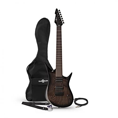 Gear4music Harlem E-Gitarre 7 Saiten - Trans Black