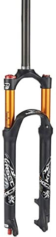 Fahrrad Gabel 2627 29 MTB Fahrradgabel, Luftfederung Gerade terleer 1-1/8Reise 100mm Scheibenbremse 9mm Qr. Manuelle Sperrung. Fahrrad Federgabel (Color : Black, Size : 29INCH)