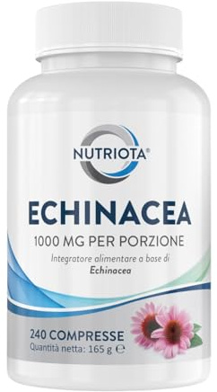 Echinacea naturale 500 mg | 240 compresse | Adatto ai vegani | Prodotto nel Regno Unito | Nutriota