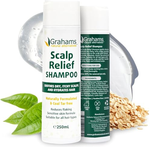 Grahams Natural KOPFHAUT BERUHIGUNGS-SHAMPOO - beruhigt trockene, juckende Kopfhaut und spendet dem Haar Feuchtigkeit - reduziert Schuppenbildung - Auch bei empfindlicher Haut - Für alle Haartypen