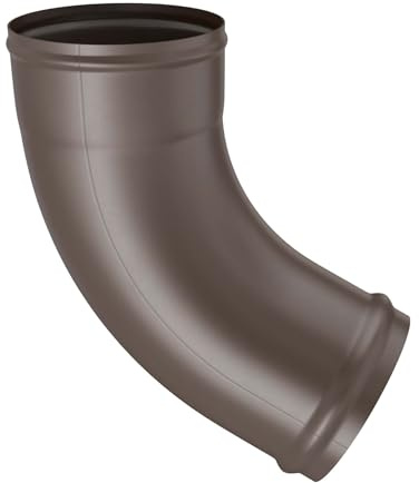 ZAMBELLI Coude Descente Gouttière Zinc Bourrelet 72° 80mm Brun Cuivré