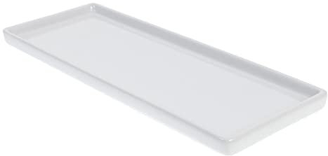 1pieza Bandeja De Almacenamiento De Cerámica Blanca Para Baño Organizador De Joyería Y Cosméticos Bandeja Rectangular Multiusos Para Hogar Ktv Y Uso Hoteles