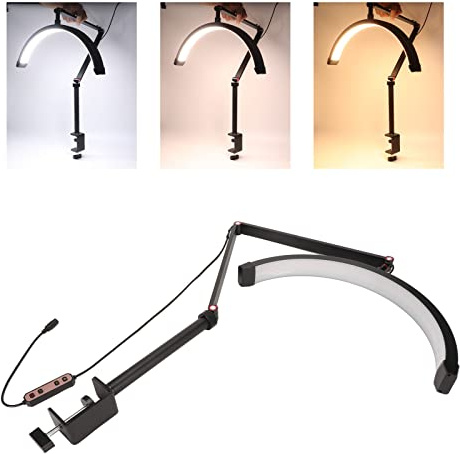 TMISHION Lampada per Ciglia per Extension di Ciglia, Lampada a Mezzaluna per Extension di Ciglia 20W Estetista Facciale Luna Lampada a LED Lampada Scrivania di Bellezza Illuminazione