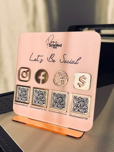 Pahdecor Multi QR Code Social Media Zeichen Scan to Pay Facebook Instagram Business Sign Payment Sign