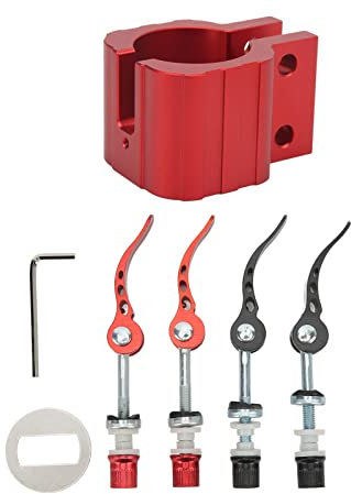NDNCZDHC Scooter Folding Clamp, Scooter Clamp with Quick Release Lever, Gasket and Hex Wrench, Electric Scooter Accessories Compatible with 8X 10X 11X(Red)