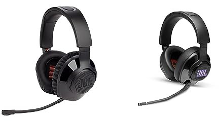 JBL Quantum 350 Over-Ear Gaming Headset & Quantum 400 Over-Ear Gaming Headset – Wired 3,5 mm Klinke und USB – Mit hochklappbarem Boom Mic und QuantumSurround Sound – Schwarz