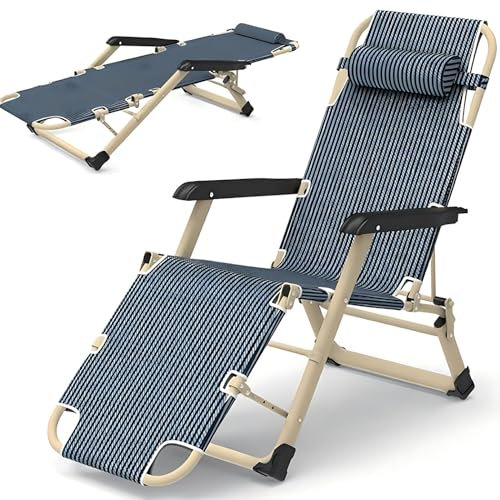 BEOTAY Relaxliege Garten,Saunaliege Klappbar,Sonnenliege Für Deck, Terrasse, Strand, Hof,3-Gang Verstellbare Fußstütze,Tragbar Kippliege,Atmungsaktiv Liegestühle,330 Pfund,A