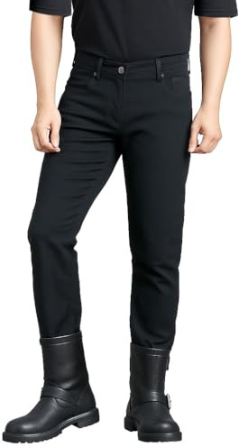 BGA - Jeans da moto da uomo – Bikers Gear Australia – Jeans protettivi da moto da uomo, taglio classico, foderati, pantaloni protettivi da moto in kevlar jeans, Nero , 54