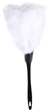 dijiusidy Portable Plume plumeau poussière Brosse Antistatique Nettoyage brosses Ordinateur Clavier dissolvant Chambre Salle de Bain Cuisine, Blanc, 35x15cm