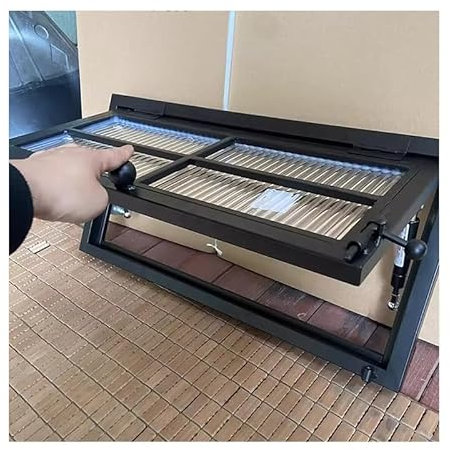 XILYZMO Aluminium Gehärtetes Mehrzweckfenster, Hydraulische Stange Unterer Kippflügel, Individuelle Größe Imbisswagen Servierfenster Für Glasbausteine Schuppen Kabinen(80x35cm)