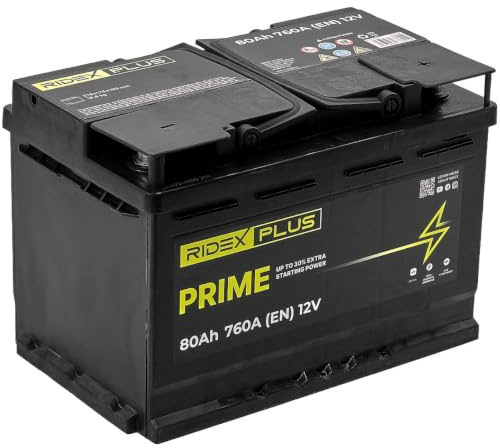 RIDEX PLUS 1S0019P Prime Autobatterie 80Ah 760A 12V Starterbatterie B13 DIN/ISO L3 ersetzt Batterie 75Ah 70Ah