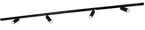Ledvion - Schienensystem lampen, 2m, 1-Phasen, 4,9W, inklusive 4x GU10 LED, Schwarz, RGB, 4-flammig Spot, spotlight, deckenspot, deckenstrahler, strahler lampe