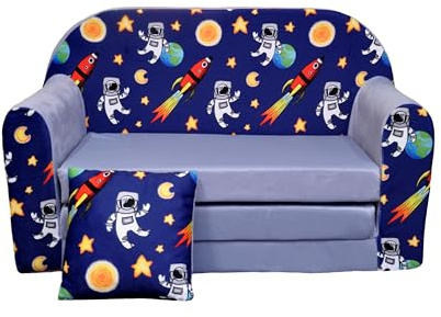 nana shop Canapé pour enfant, pliable, 2 en 1, avec fonction lit, canapé de jeu, canapé pour enfant, 2 en 1, mini canapé pour chambre d'enfant, canapé-lit pour enfants (cosmos)