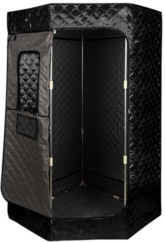 Sauna portátil 3L sauna exterior, sauna (sin silla), spa portátil con 1500 W vapozone portátil, mando a distancia, sauna portátil Maigrir, Detox90 x 90 x 180 cm-3L negro