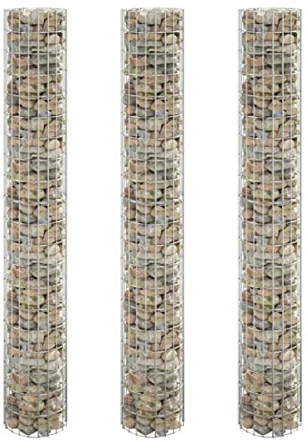 Xichuzi Gabionen-Hochbeete 3 STK. Rund Verzinkter Stahl Ø30x200 cm, Pflanzkübel, Kräuterbeet, Hochbeete-kit, Pflanztrog, Vertikalbeet, Pflanzgefäße - 152022