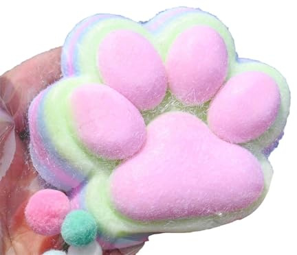 Cat Paw Squishy Toy, Katzenpfoten Squishy, Katze Pfote Squeeze Spielzeug Für Stress Linderung, Stressball, Fidget Spielzeug Für Kinder Teenager Erwachsene Home Office Entspannung (A)