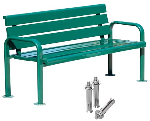 JINGSHIQIAOPL Sitzbank Garten für 2–3 Erwachsene, Gartenbank Wetterfest für Park, Hof, Veranda, Weg, Hof und Rasen, 400 Kg Belastbar, Metallbank Outdoor(180cm/71in)