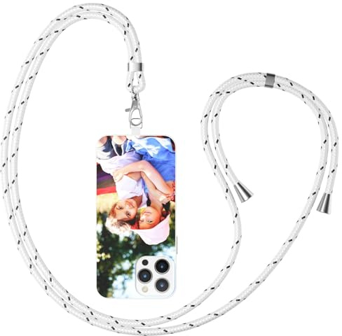 CHABDA Handykette Personalisierte Handyhüllen mit Band Kette Kordel für iPhone 16 15 14 13 12 11 Pro/Max/Mini XR X Xs Max 7 8 SE20/22 Selbst gestalten für individuelle TPU Hülle mit Bild Foto Text