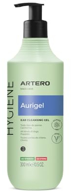 ARTERO Aurigel Ohrenreiniger für Hunde, hygienisches Gel mit australischem Teebaum, natürliches Antiseptikum, einfache Anwendung, für den professionellen und privaten Gebrauch.