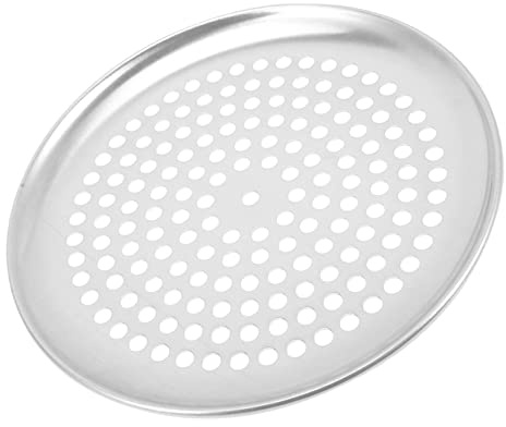 SHINEOFI Teglia Per Pizza in Acciaio Con Fori Per Ventilazione Teglia Rotonda Antiaderente Per Pizza e Surgelata Per Cottura e Uniforme