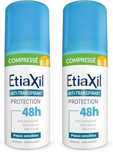 ETIAXIL - Anti-transpirant - Transpiration Modérée - Aisselles - COMPRESSÉ - Peaux Sensibles - 100 ml (Lot de 2)