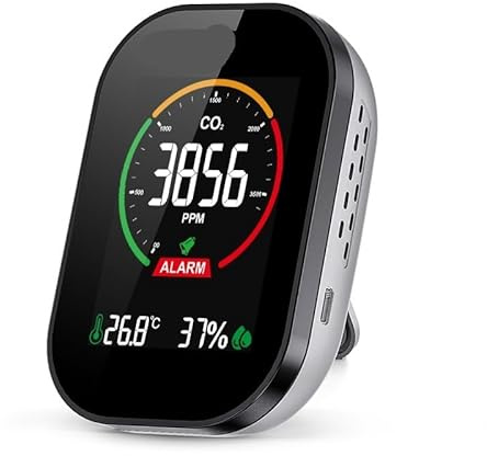 Detector de Gas, Sensor de CO2 for Interiores, medidor de CO2, Detector de Aire Digital, analizador Inteligente de Calidad del Aire, Monitor de contaminación del Aire for el hogar, detectores de Gas