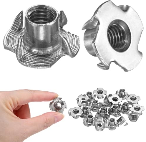 M METERXITY 20-Pack M8x11mm Écrou En T, Acier Inoxydable Insert Fileté À 4 Griffes Pour Bois/Prise D'Escalade/Meubles, Fixations Résistantes À La Corrosion