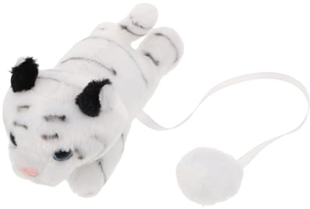 MUCKLILY Plysch Tiger Axeldocka med Magnetfäste Charmig Cosplay-accessoar Söt Tigerfigur för och Klä Ut Bekväm att Bära för Fester och Evenemang