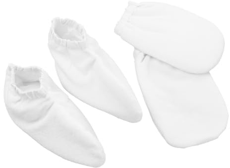 iplusmile 2paia Guanti per Paraffina in Spugna Guanti Isolanti per Mani e Piedi Chiusura Scatto per Trattamento di Bagno di Cera Lavabili e Confortevoli