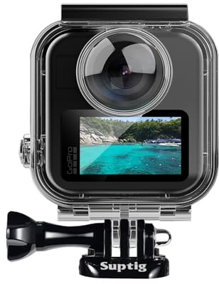 Suptig Waterproof Case, Underwater Housing Compatible for Gopro Max 2, Waterproof 45Meters(147FT) Perfect for Cycling, Surfing, Diving, Skiing Other Activities