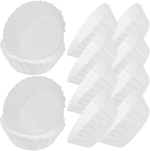 SUPVOX Papel para Hornear Bandejas de Pasteles sin Pliegues, Resistente Grasa, Tamaño 8 Pulgadas, Paquete de 50 Hojas para Cupcakes y Repostería Casera